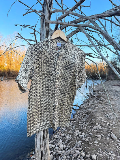 Almond Eyes Silk Button Up