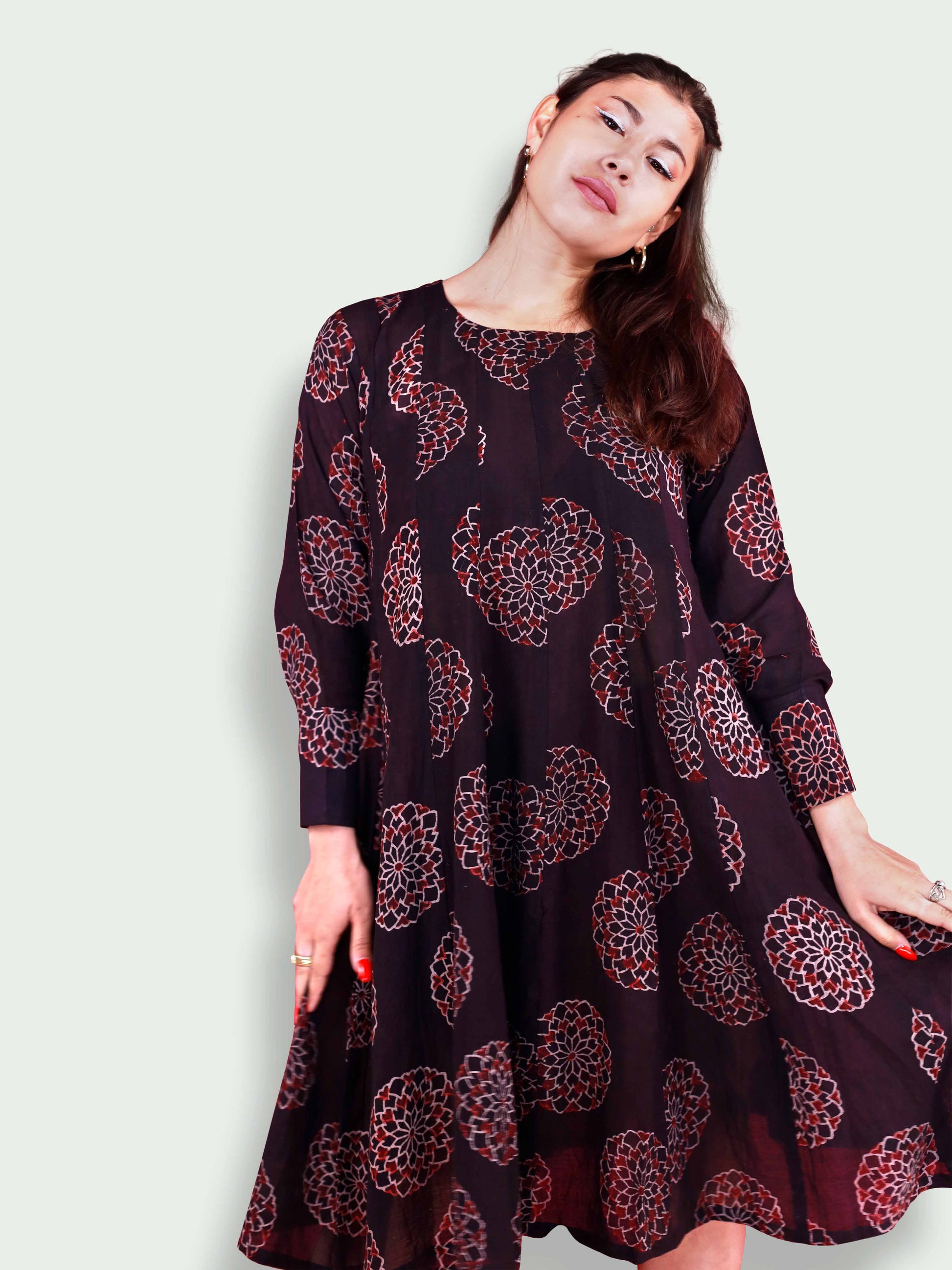 lotus midi dress Ammama Lotus Midi Dress in Ivory/Emerald Lotus Verandah